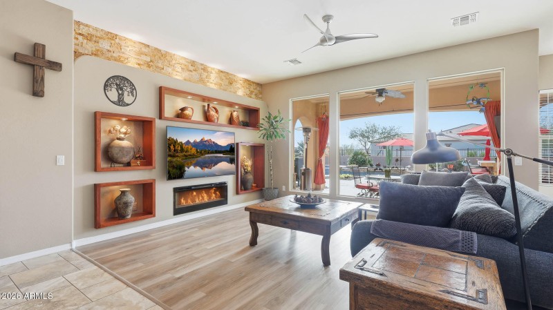 Custom Accent Wall with Built-ins