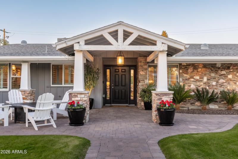 Stately front entrance