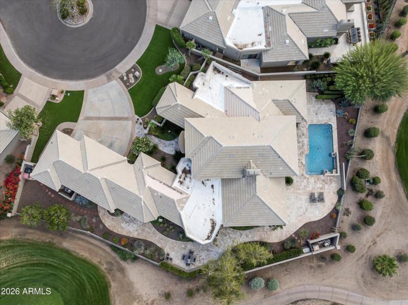 Aerial Shot showing expansive patios