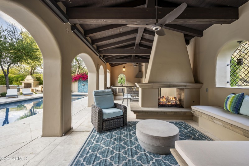 Covered Sitting with Fireplace