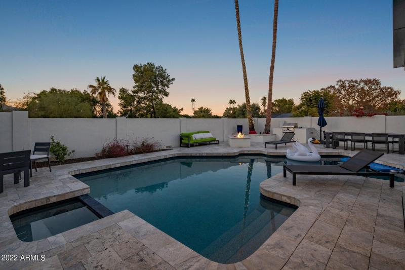 Backyard with Heated Pool