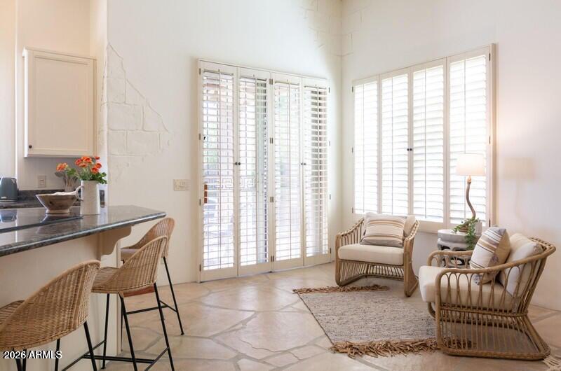 Kitchen and sitting area