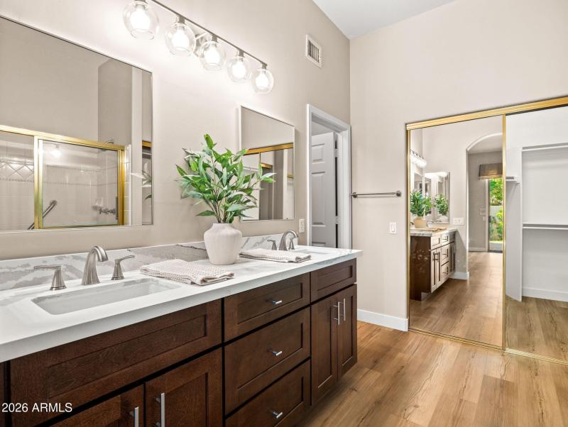 Dual Vanity New Cabs and Counters