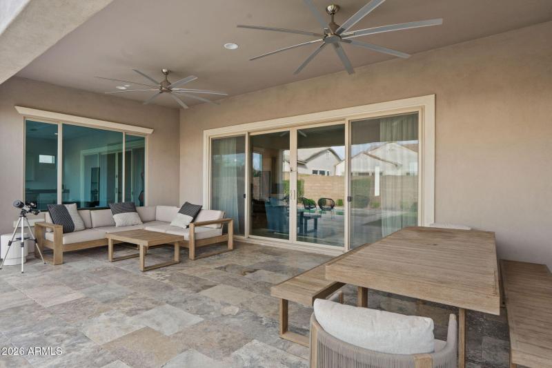 Tumbled Travertine Covered Patio