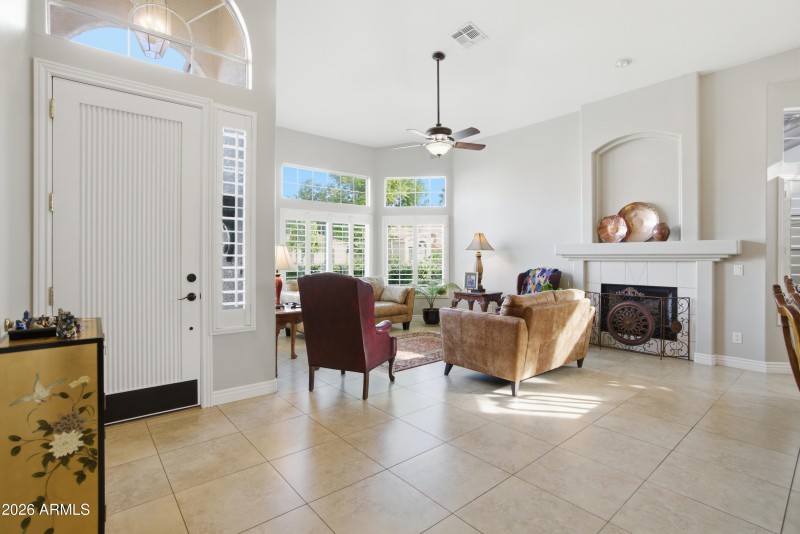 Huge Living Room & Fireplace