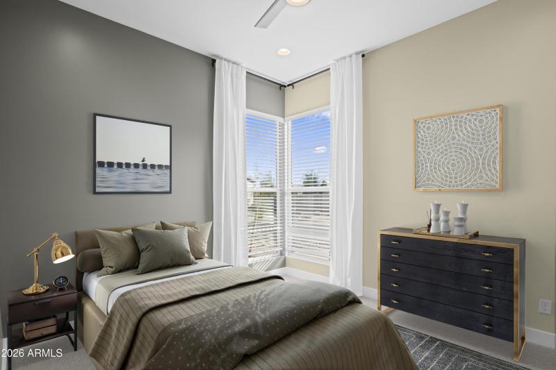 Guest bedroom virtually staged