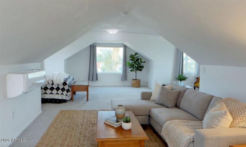 Virtually staged apartment living area