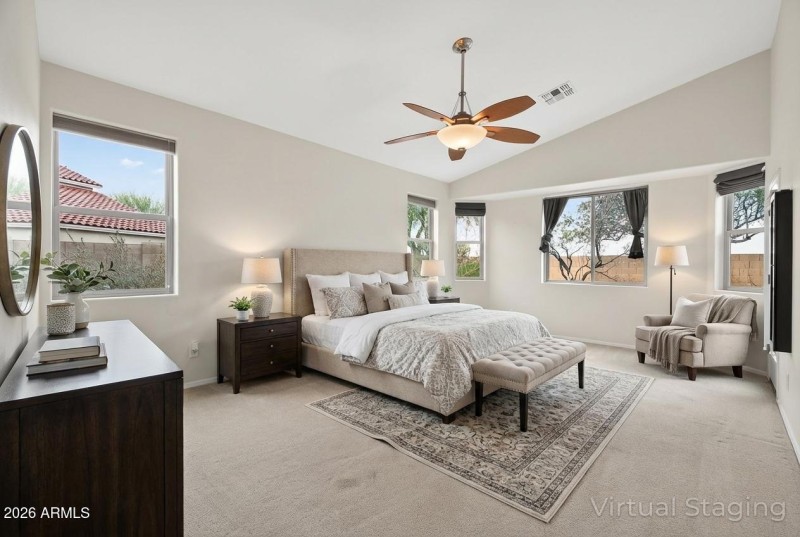 Virtual Staged Primary Bedroom