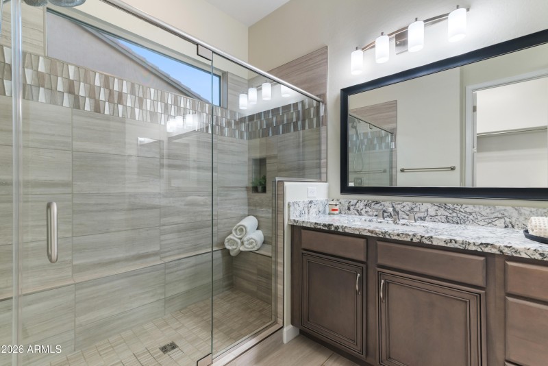 Upgraded oversized walk-in shower