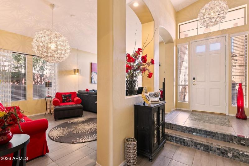 Entryway and living room