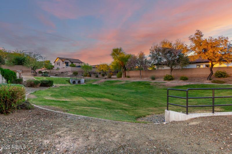 Green belt next to the home