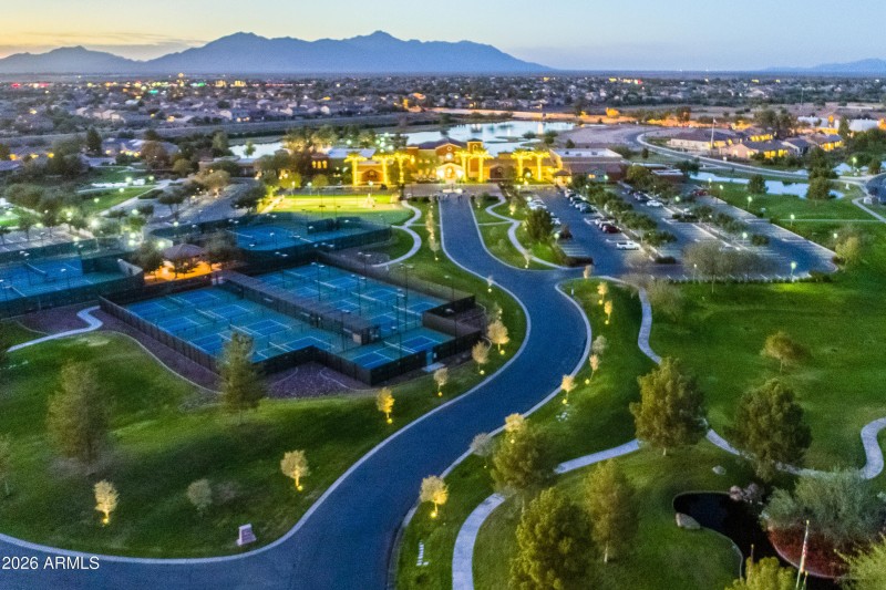 Drone shot of courts