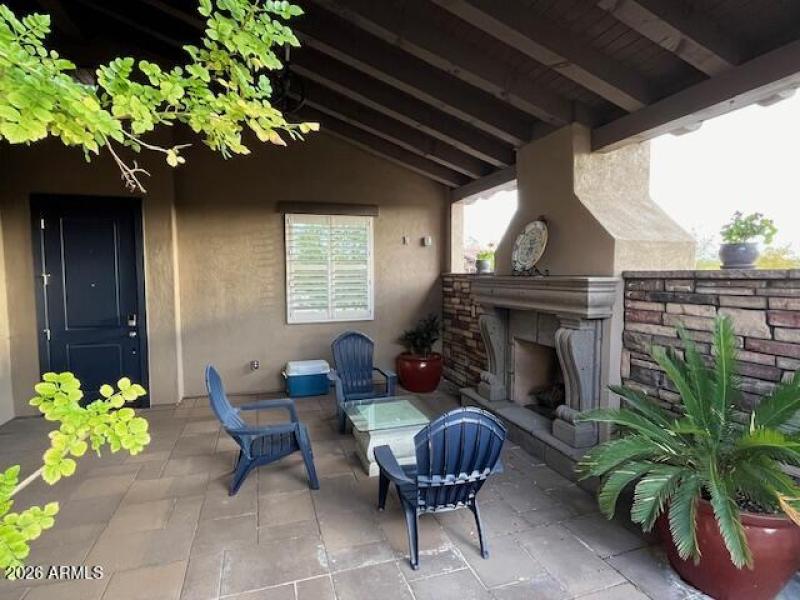 Interior front courtyard w/FP