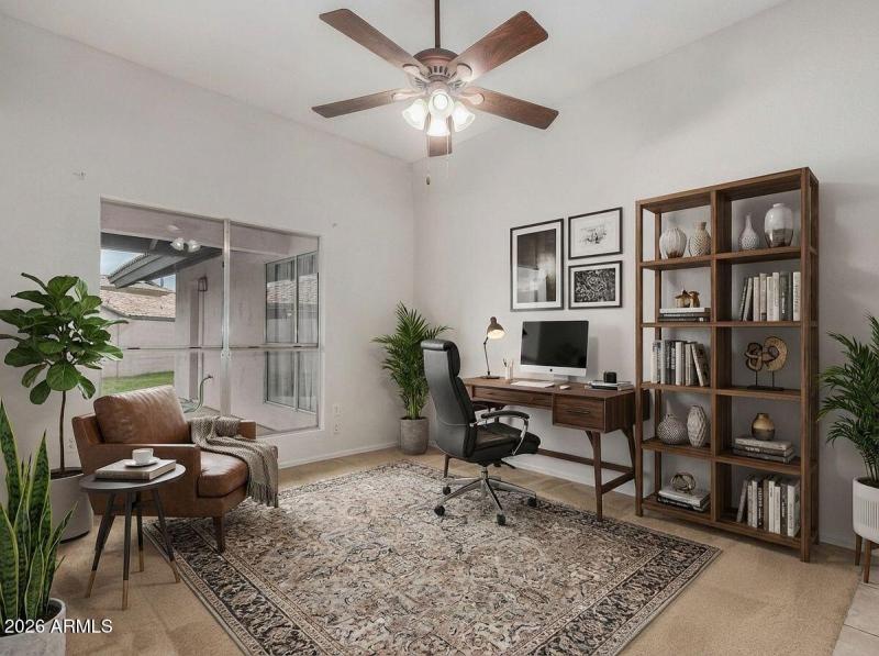 Bonus Room/Den Virtual staged