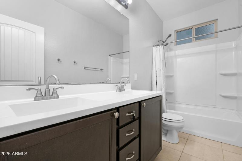 Double vanity guest bathroom!