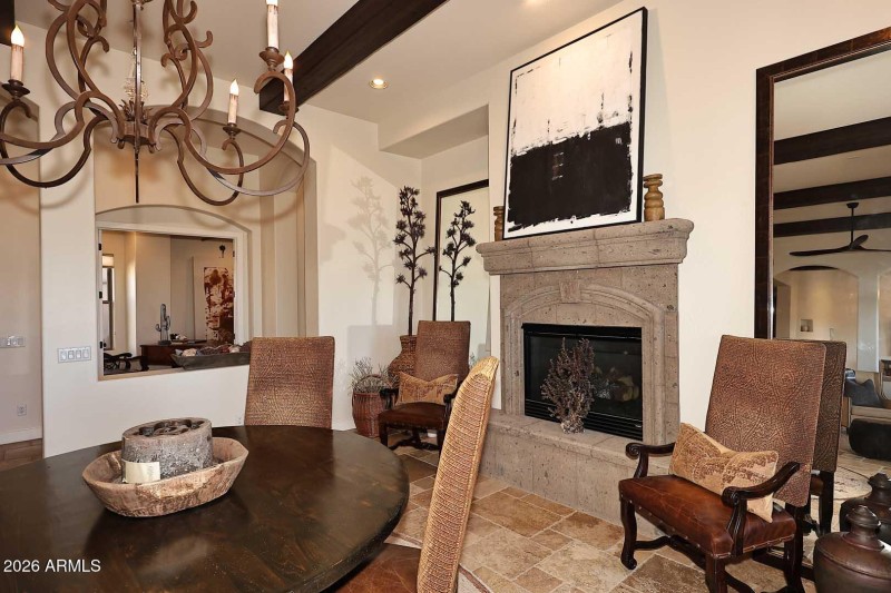 Stone accents on Fireplace