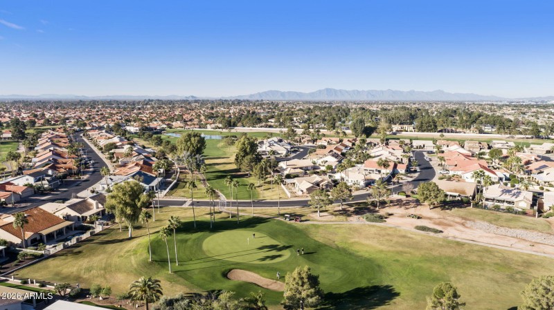 Aerial golf course view