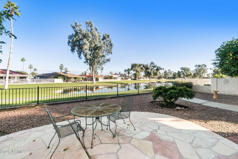 Back patio lake views