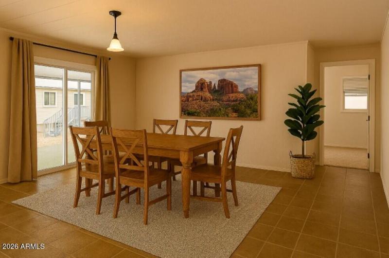 kitchen area with dining table virtual