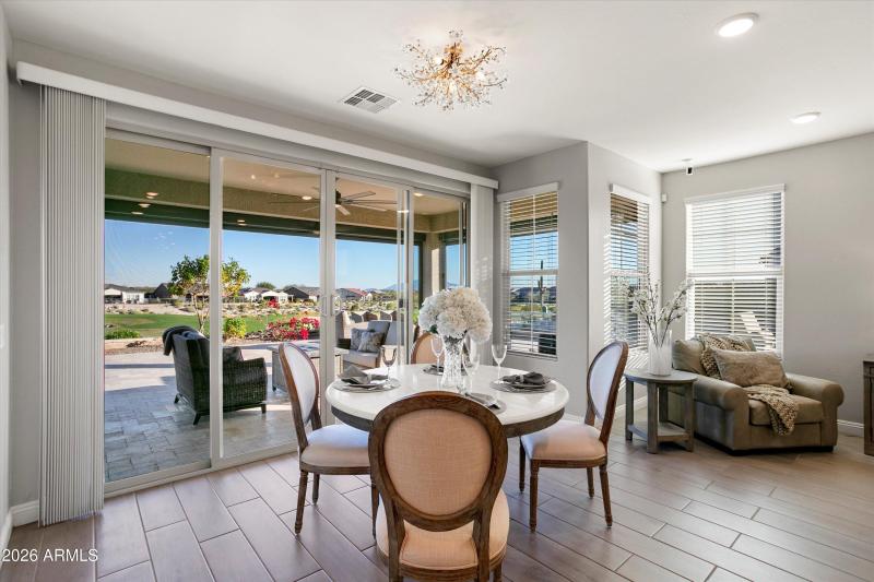 Center Pull Sliding Doors at Dining Room