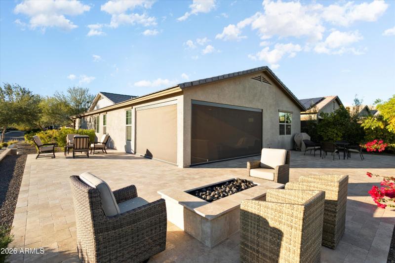 Sun Shades Down at Covered Patio