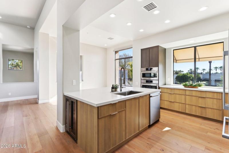 Kitchen Island with Wine Fridge