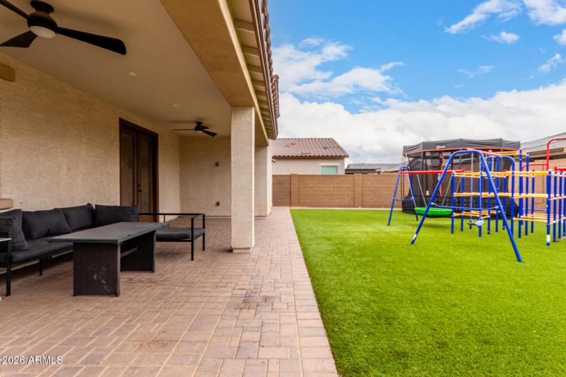 Large Covered Patio with Lighting