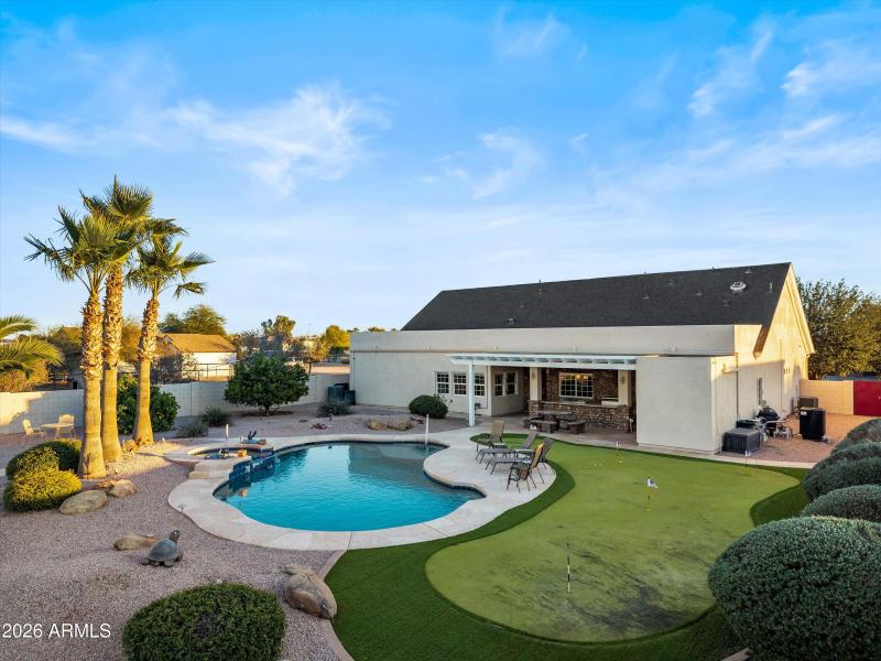 Aerial Backyard and Home View