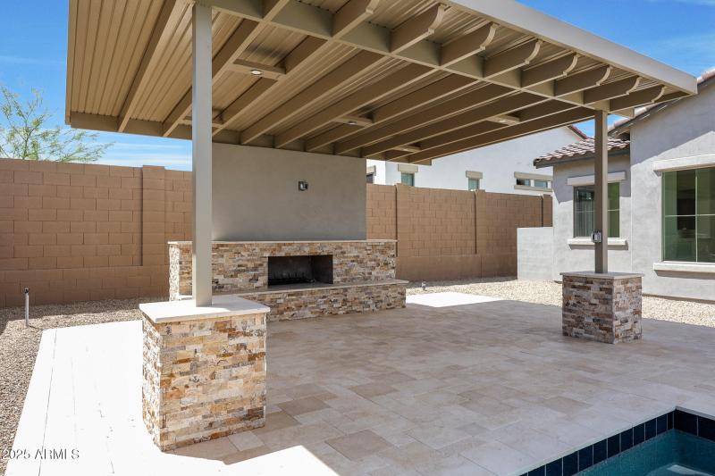 PERGOLA/GAS FIREPLACE/MEDIA WALL