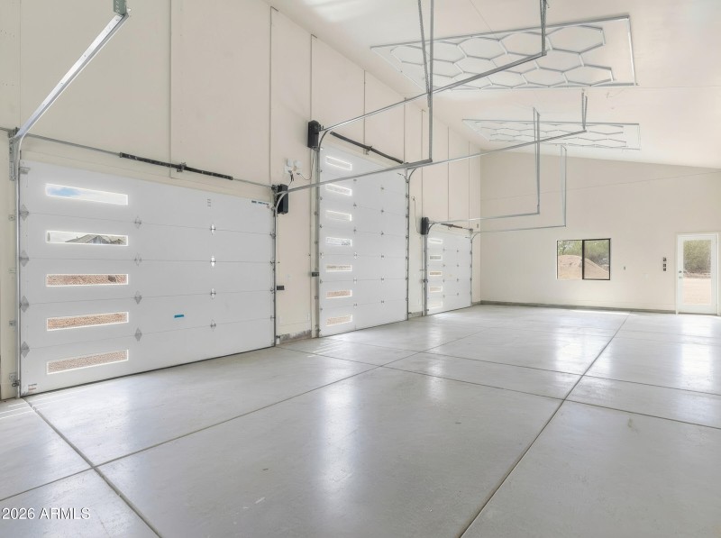 Inside the detached garage