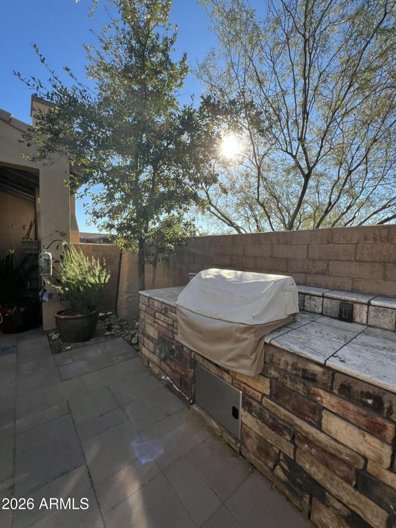 Built-in BBQ in interior courtyard