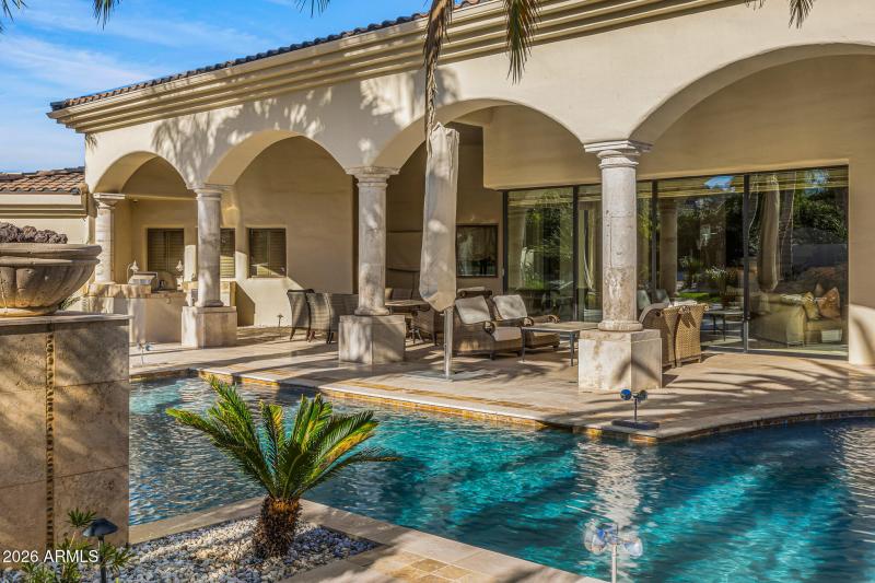 63pool and outdoor dining lounge