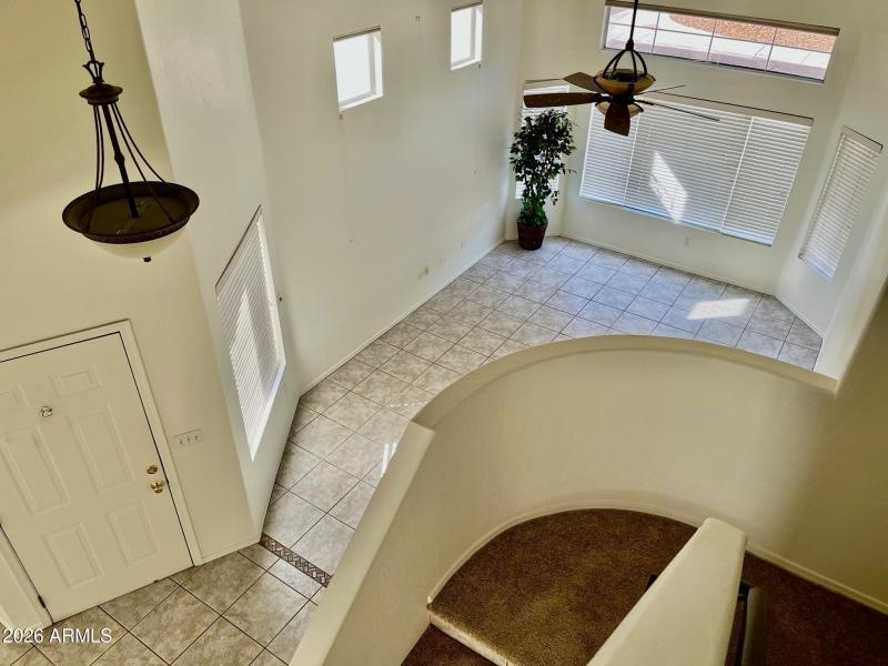 Looking down from loft area