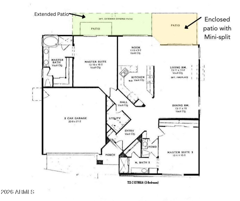Enclosed patio with Mini-split