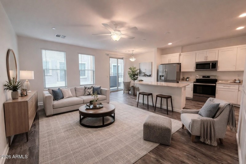 Virtually staged living room