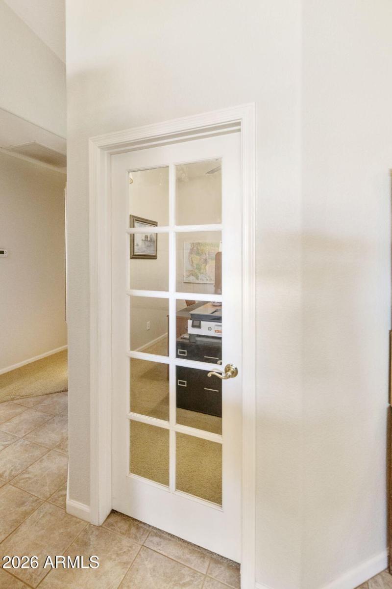 Glass door to office