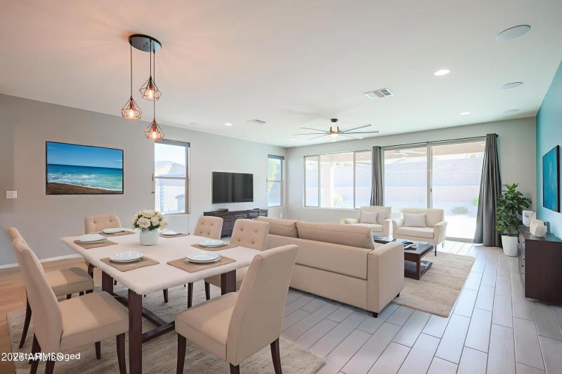 Dining and Great Room Virtually Staged