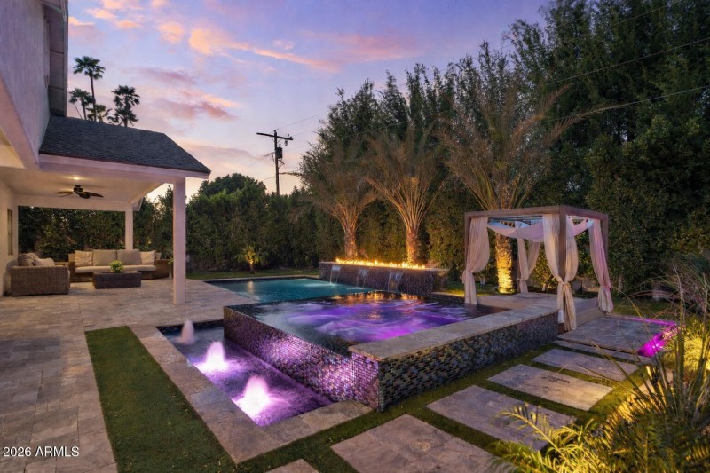 Back yard - pool - twilight 2