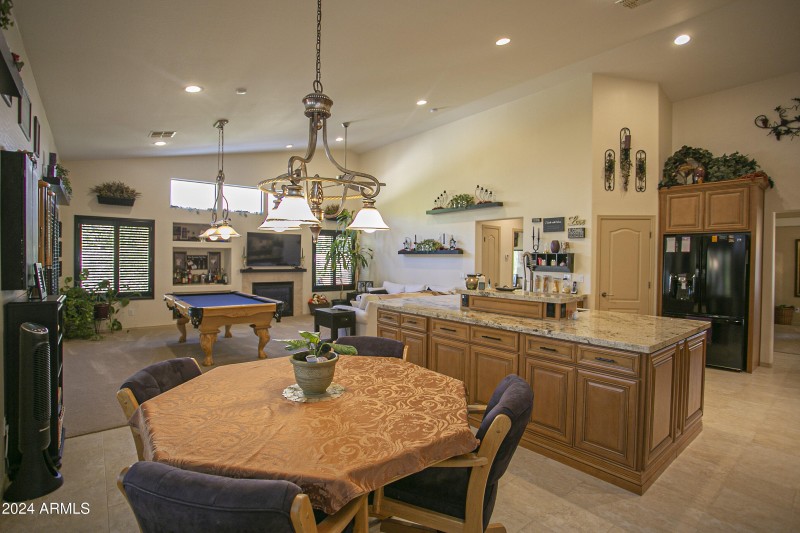 Dining Area to Kitchen and Family Room