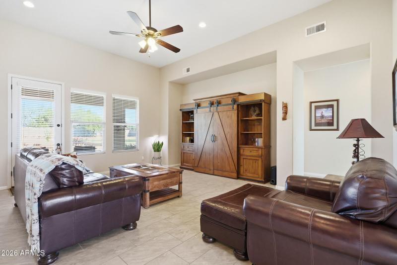 View of the mountain through front door