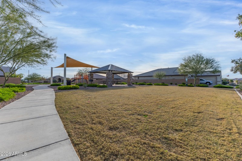 Community park with walking paths