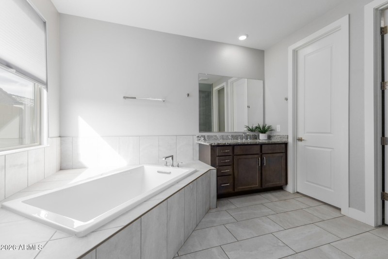 Primary bathroom with soaking tub