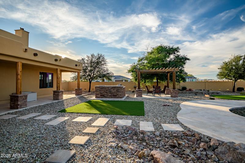 pergola and built in bbq