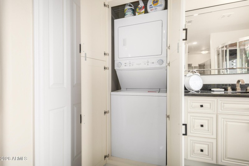 Washer & Dryer in Primary Bathroom