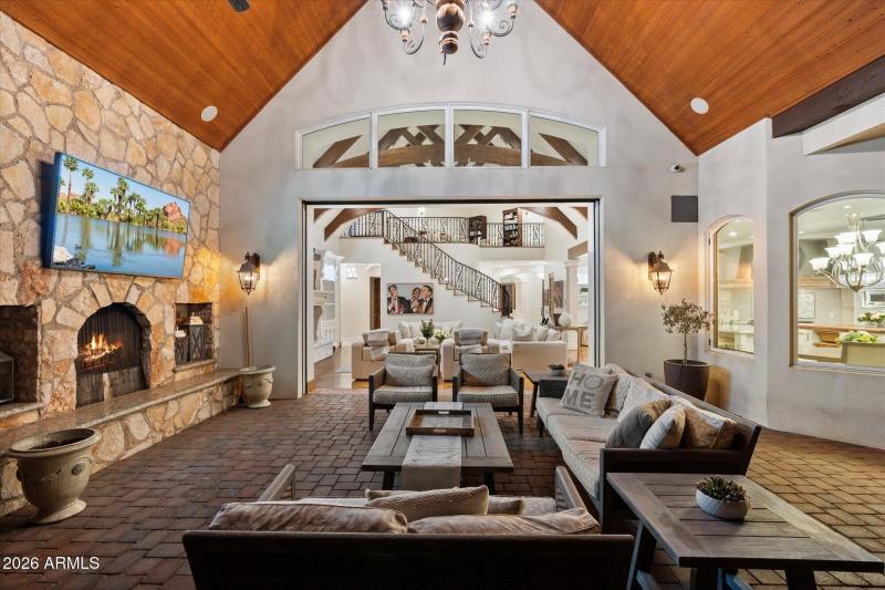 Amazing Covered Patio with Fireplace