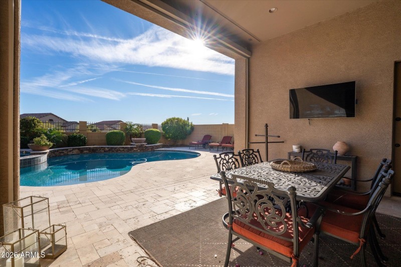 Covered Patio with Build In Shades