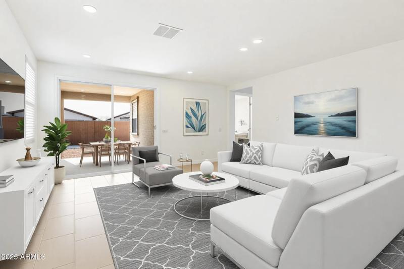 Main living area virtually staged