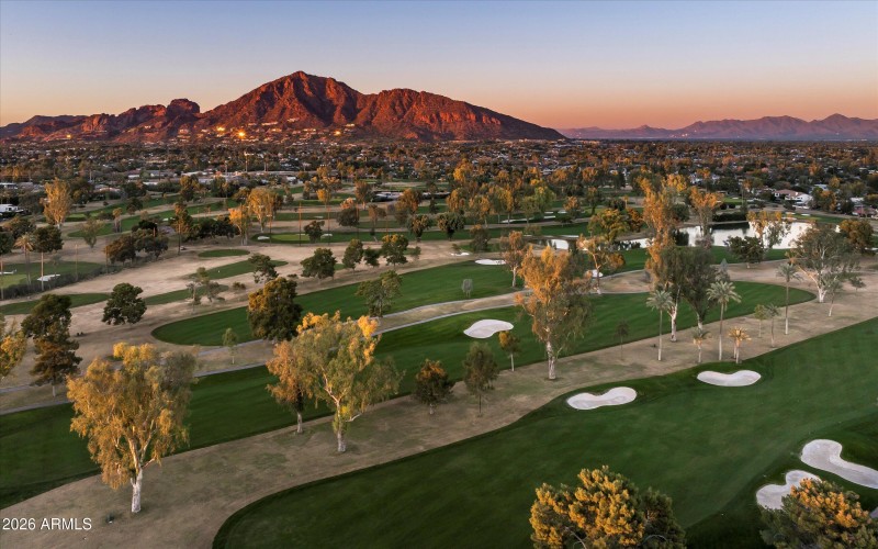 Aerial view with Camelback mountain