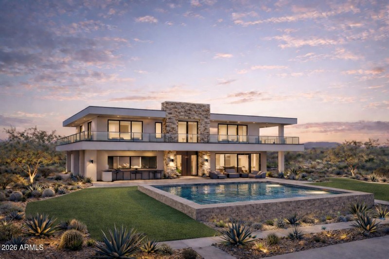 West - Rear View w Pool