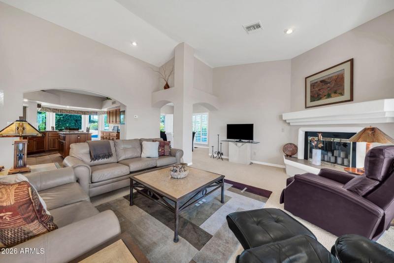 Great room with view to kitchen